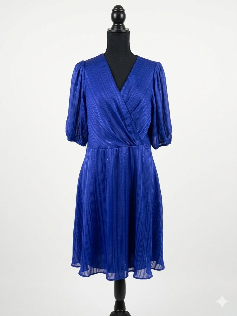 DKNY Cobalt Blue Pleated Midi Dress